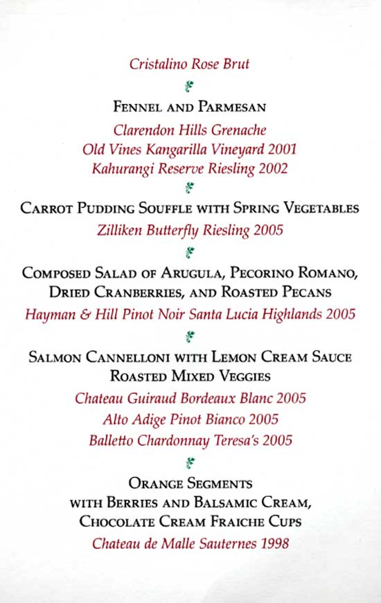 2007 Hawn Menu