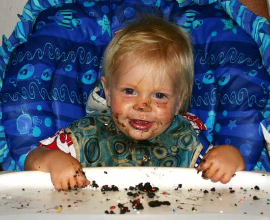 Augie and his birthday cake