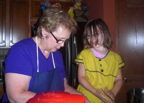 Karen and Rachel Baking Cookies