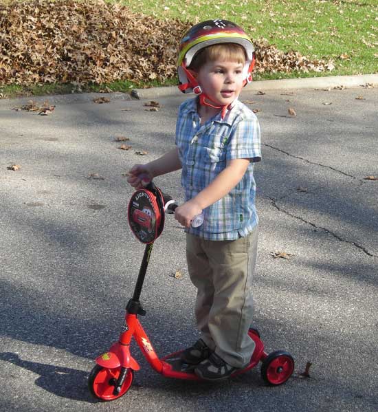 Ben and his new scooter