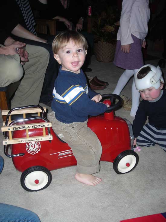 Ben on his New Firetruck