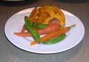 Carrot Pudding Souffle with Spring Vegetables