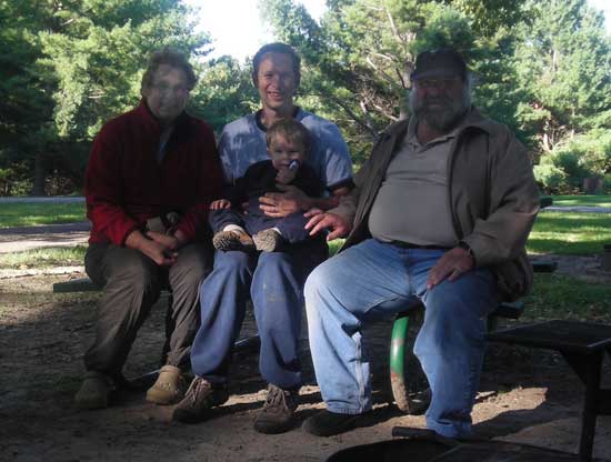 Karen, Lance, Ben, and Butch Thorpe in camping mode