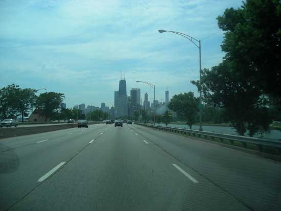 Entering Chicago on Lake Shore Drive