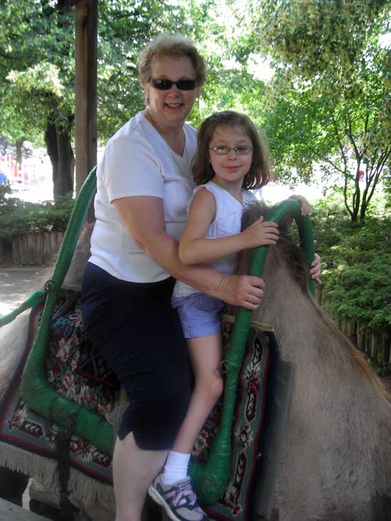 Karen and Rachel on a Camel