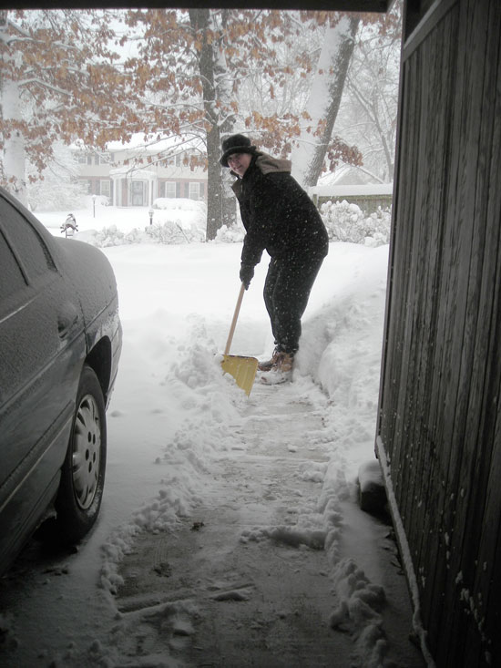 Karen Shoveling Snow