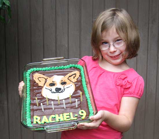 Rachel with her birthday cake