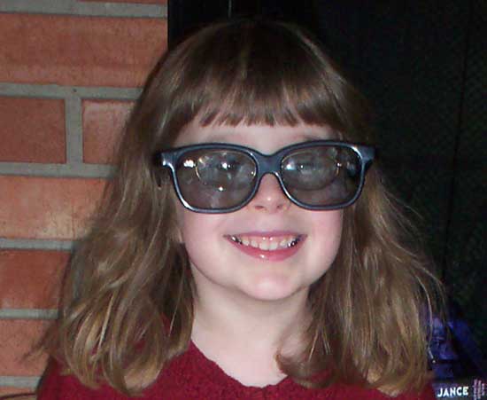 Rachel with 3D glasses